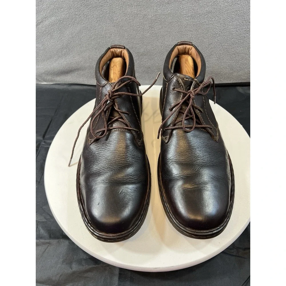 Clarks Stratton Limit Chukka Ankle Boots Lace Up Brown Leather Men Size 11.5